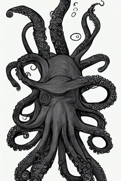 Image similar to professional anime rendering of an octopus dressed as a ninja. intricate, anime manga style, trending on art statio.