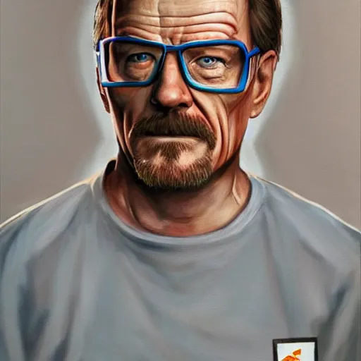 Prompt: bryan cranston as Gordon freeman, painting