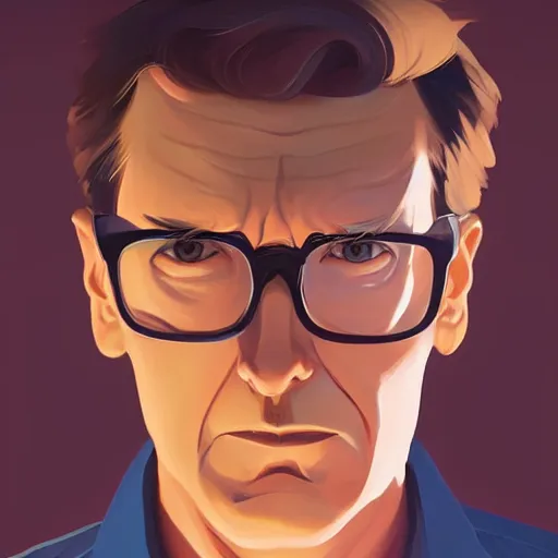 Image similar to face icon stylized minimalist michael crichton, loftis, cory behance hd by jesper ejsing, by rhads, makoto shinkai and lois van baarle, ilya kuvshinov, rossdraws global illumination