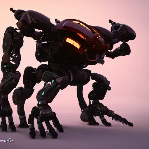 Image similar to hexapod beast, robotic, convex, kitbashing, robot, unreal engine, 4 k