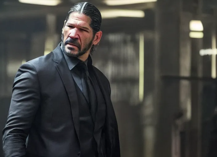 Image similar to john bernthal, movie still, from the new john wick movie, 8 k, realistic