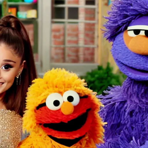 Prompt: ariana grande in a sesame street 4k