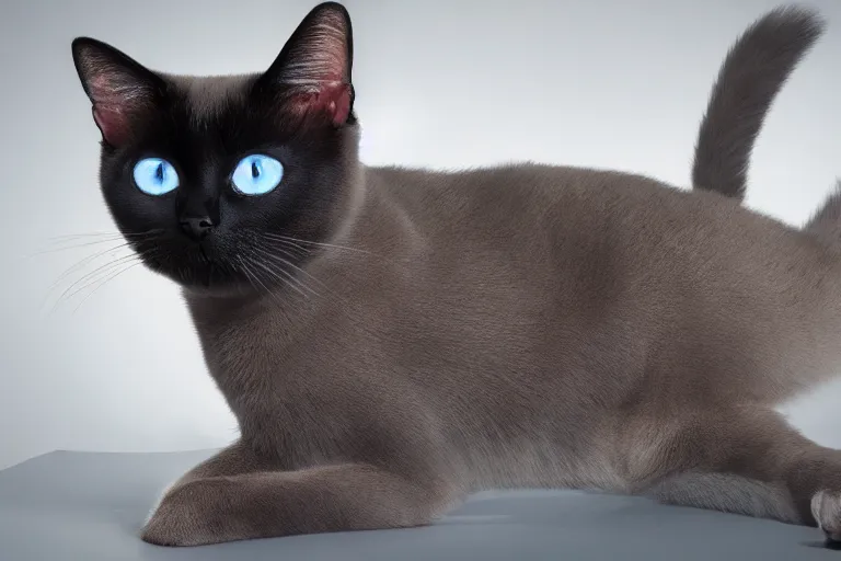 Prompt: beautiful Siamese cats sits on a Korg Kaoss Pad, Siamese cat with blue eyes stares into the camera, beautiful, Highly detailed, smoky, Cinematic. Balanced, 4k, balanced, Realistic, detailed.