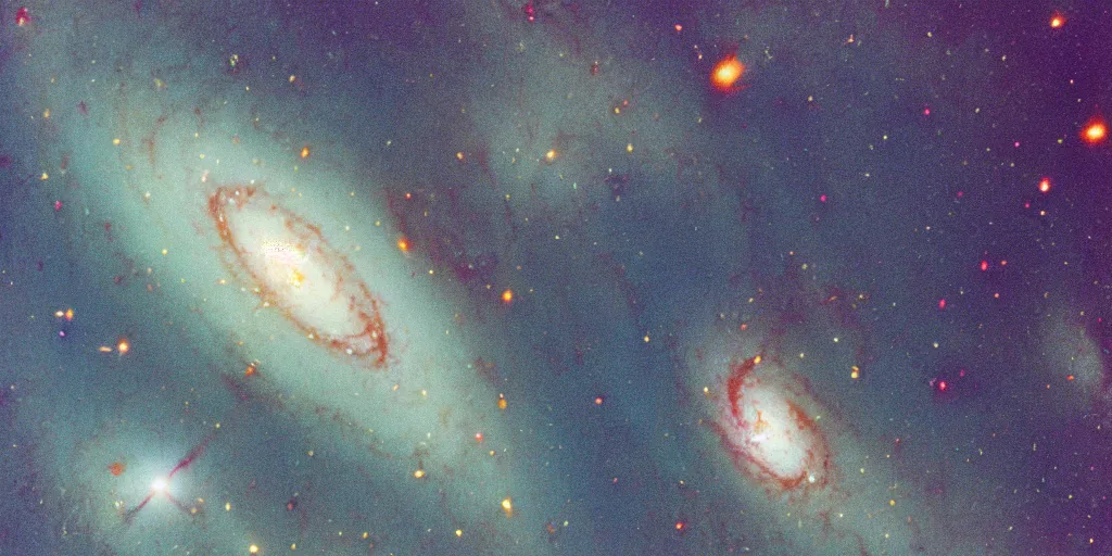 Image similar to view of the one spiral galaxy, deep space, dark space, kodak gold 2 0 0, megapixel