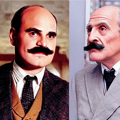 Prompt: poirot and hastings :
