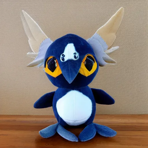 Image similar to a cute gryphon seagull plush doll