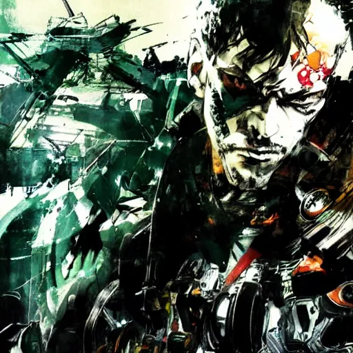 Prompt: art by yoji shinkawa