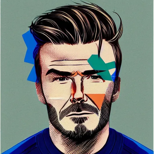 Prompt: David Beckham profile picture by Sachin Teng, asymmetrical, Organic Painting , Matte Painting, geometric shapes, hard edges, graffiti, street art:2 by Sachin Teng:4