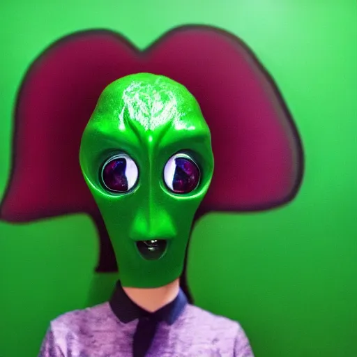 Prompt: a green alien