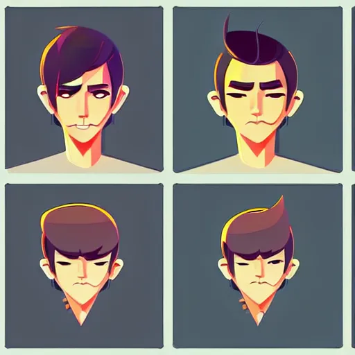 Prompt: 2 d character design, male singer, vector art, digital art, portrait, 4 k, 8 k, sharp focus, smooth, illustration, concept art, music artist