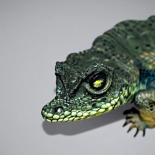 Prompt: representative of an intelligent race of reptiles from another galaxy, highly detailed, realistic, sharp focus