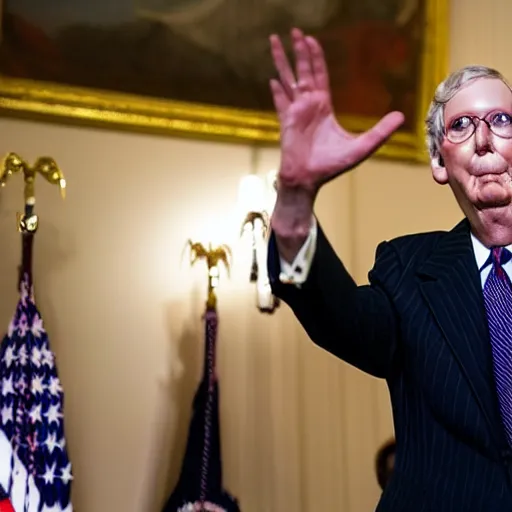 Image similar to Mitch McConnell dancing his heart out. White House photo.