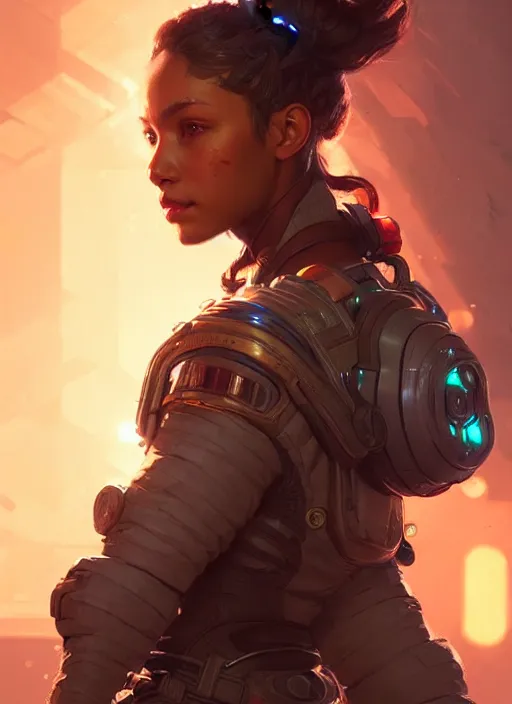 Image similar to portrait of apex legends, intricate, elegant, glowing lights, highly detailed, digital painting, artstation, concept art, smooth, sharp focus, illustration, art by artgerm and greg rutkowski