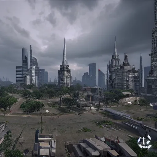 Image similar to grimdark gothic sao paulo, unreal engine, 8 k, ultra realistic, ultra detail