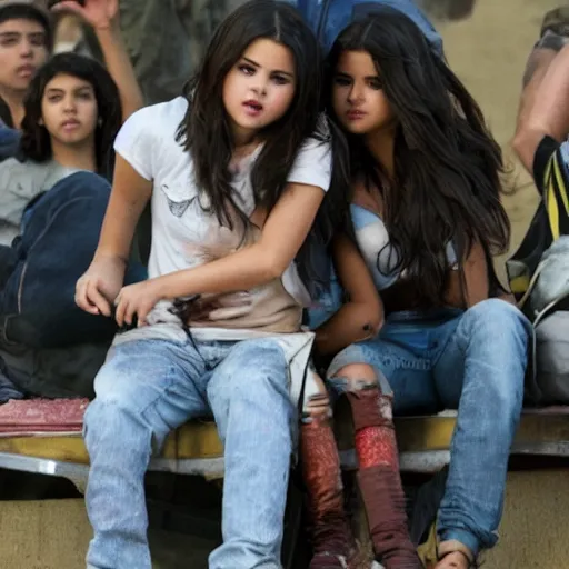 Image similar to High quality movie still of Selena Gomez in Michael Bay's Transformers