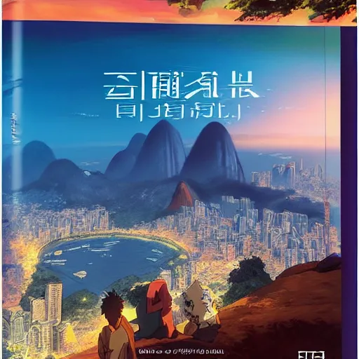 Prompt: rio de janeiro in an anime film, directed by makoto shinkai, art book