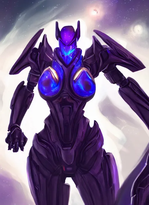 Image similar to cinematic goddess shot, cosmic sized perfectly proportioned stunning beautiful hot anthropomorphic robot mecha female dragon, in space, nebula sized, larger than galaxies, holding galaxy, sharp claws, sleek silver armor, epic proportions, epic size, epic scale, digital art, furry art, macro art, dragon art, giantess art, warframe fanart, furaffinity, deviantart