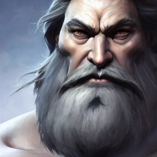 Prompt: dark fantasy character portrait of a huge muscular tall giant Reinhardt from Overwatch, long white hair and beard, a red scar over his left eye, intricate, wild, highly detailed, digital painting, artstation, upper body, concept art, smooth, sharp focus, illustration, art by artgerm and greg rutkowski and alphonse mucha