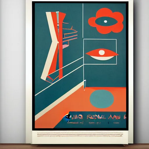 Prompt: midcentury bauhaus art poster