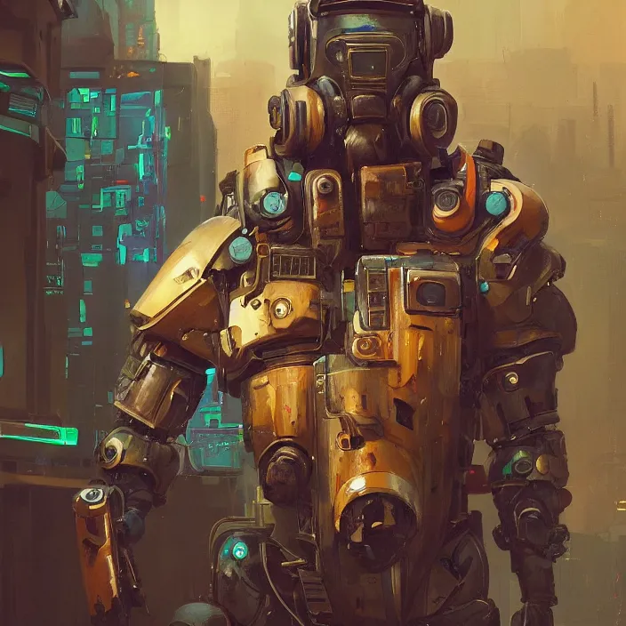 Image similar to a beautiful painting of a cyberpunk t 5 1 power armor by sergey kolesov and vania zouravliov and pascal blanche and rhads. in style of colorful comic noir illustration, symmetry, sci fi, hyper detailed. octane render. trending on artstation