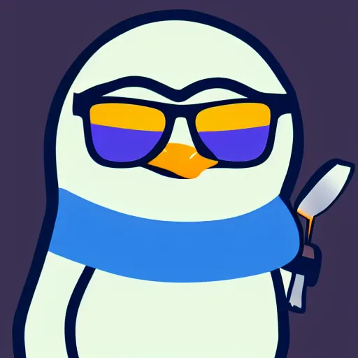Prompt: penguin wearing sunglasses. sticker. cartoon. digital art. 4 k. unsplash. devianart. high fidelity. high quality.