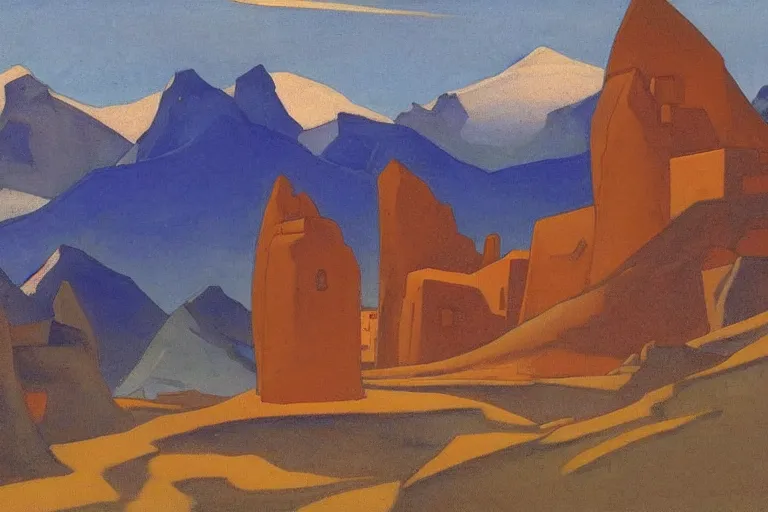 Prompt: artwork by nicholas roerich