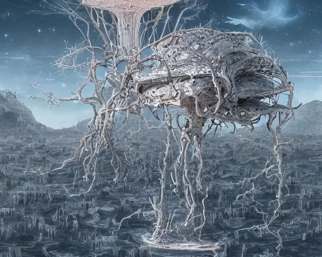 Image similar to immortal neuron, alien utopia, holy place intricate, scifi, unique landscape, highly detailed, art by roberto digiglio and furio tedeschi and filippo ubertino