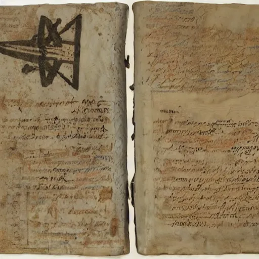 Image similar to ancient greek manuscript with pictures of airplanes