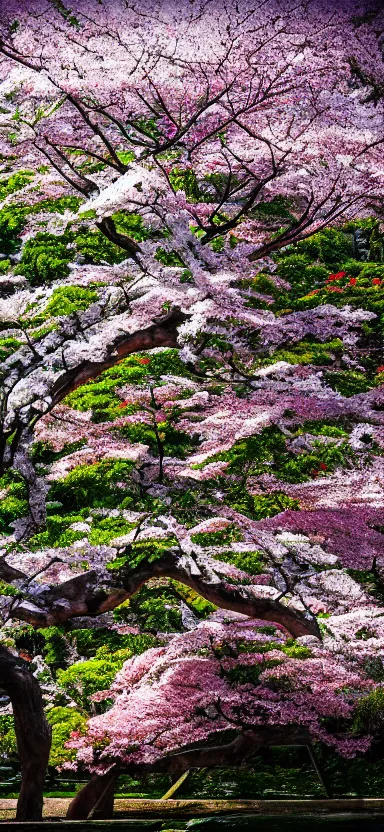 Image similar to “ a portrait photo of tyrannosaurus at a sakura tree, side shot, by shunji dodo, 8 k resolution, high quality ”