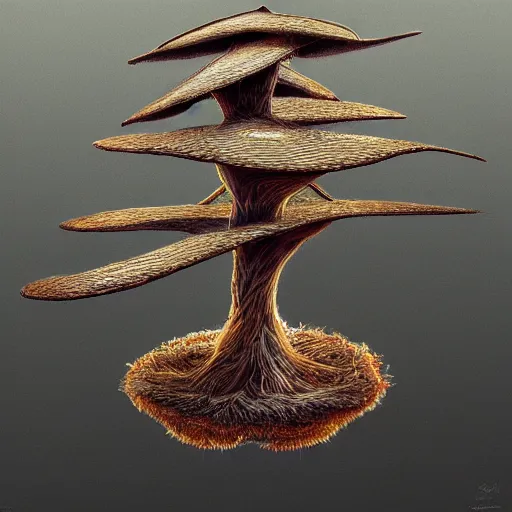 Prompt: hat tree, aatree that is growing hats, highly detailed, illustration, sci - fi art, cyberpunk, epic, realistic, intricate, hyper detailed, artstation, concept art, smooth, sharp focus, ray tracing