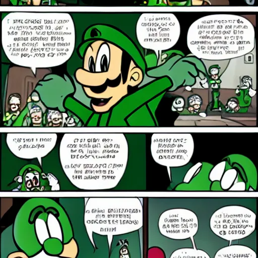Prompt: Luigi succumbs to the grades of Satan-n 4