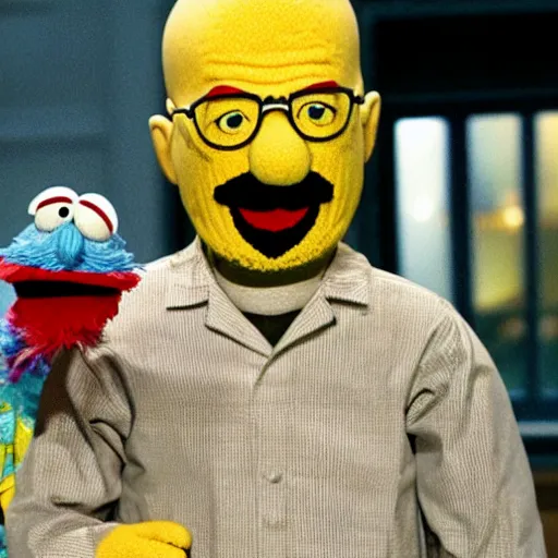 Image similar to Walter White in sesame street