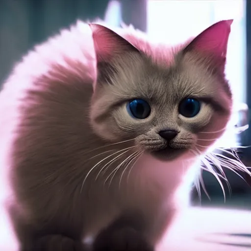 Prompt: munchkin cat, cinematic lighting, beautiful composition in the style of the island of dr moreau