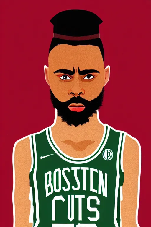 Prompt: the fuhrer, boston celtics jaylen brown portrays adolf hitler as the evil fascist, jaylen brown, 8 0's movie poster, theatrical poster, vibrant fan art, digital art, trending on artstation, minimalist