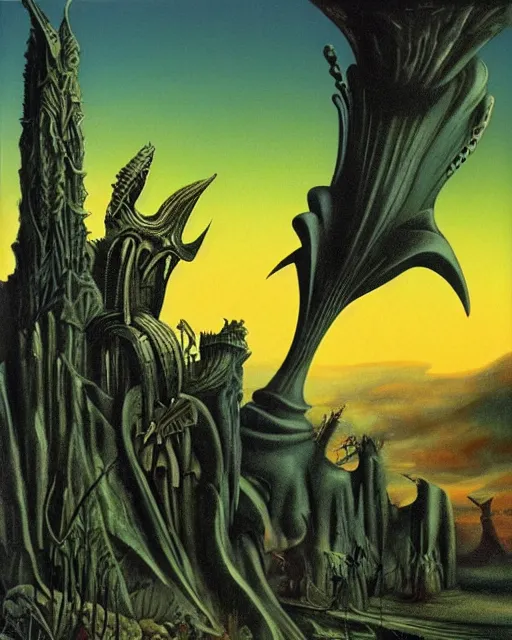 Image similar to male, ( ( dark jester by roger dean ) ), by hr giger, ( ( ( hd ) ) ), 8 k, highly detailed, ( ( sharpness ) )