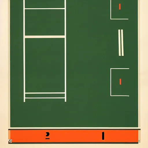 Image similar to a typographic poster about tennis designed by jan tschichold.