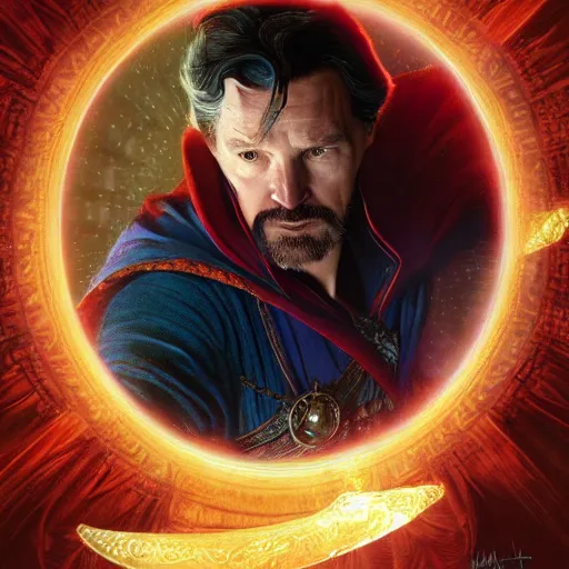 Image similar to joe biden as doctor strange, radiant light, caustics, heroic, bright iridescent light, by gaston bussiere, bayard wu, greg rutkowski, maxim verehin