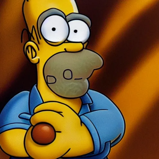 Image similar to Hyper realistic photo of Homer Simpson. Extremely detailed. Beautiful. 4K. Award winning