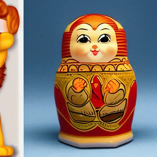 Image similar to photo of russian nesting doll of garfield