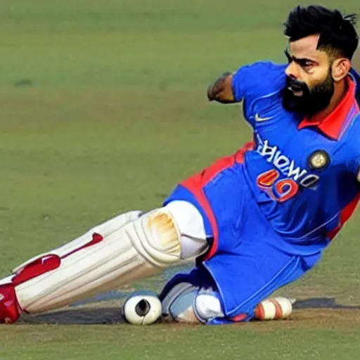 Prompt: Virat Kohli playing football , photorealistic