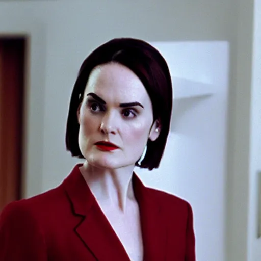 Prompt: Michelle Dockery in American Psycho (1999)