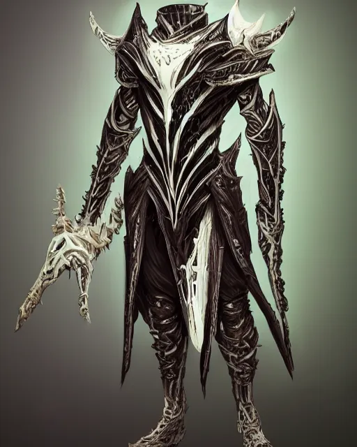 Image similar to warlock armor made of bone and ivory parts conjuring necrotic energy, surrealism, smooth, intricate, elegant, demonic energy, power aura, neon glowing spells, digital painting, artstation, concept art, high tech fantasy, sharp focus, illustration, art by daytoner and vitaly bulgarov