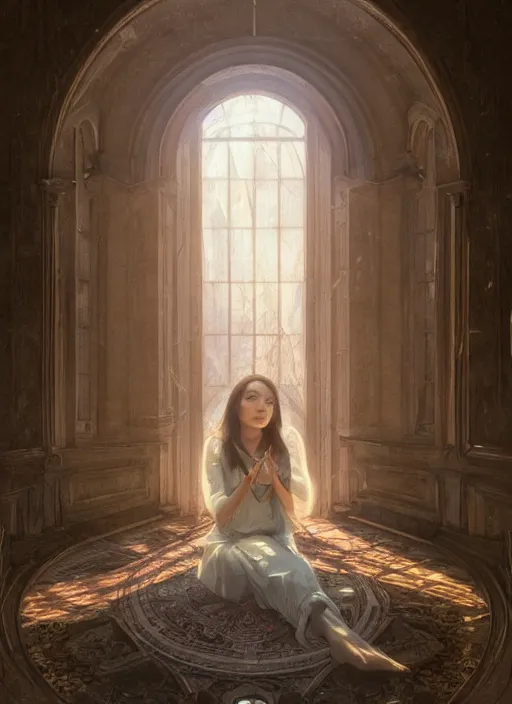 Image similar to perfectly - centered - portrait of a beautiful lady inside abandoned asylum, light comes from the window, intricate, highly detailed, digital painting, artstation, concept art, smooth, sharp focus, illustration, unreal engine 5, 8 k, art by artgerm and greg rutkowski and alphonse mucha