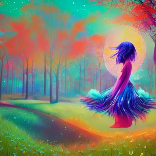 Prompt: colorful magical creature by anna dittman, by chiho aoshima, by alena aenami