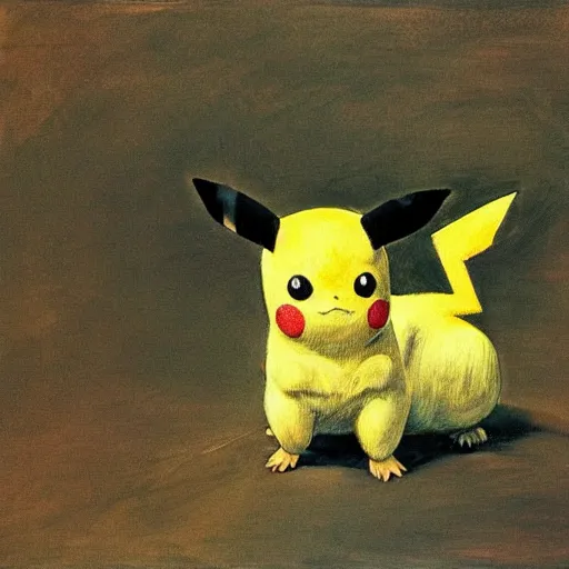 Prompt: a painting of Pikachu by andrew wyeth