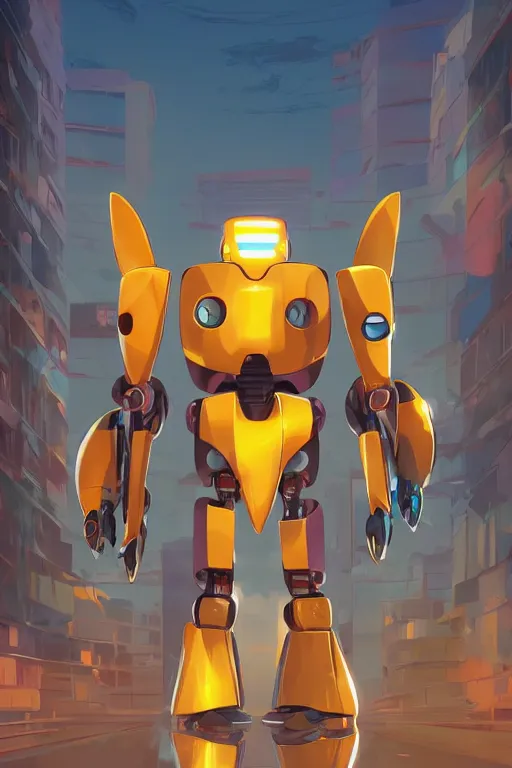 Image similar to metabots medabots medarotto medarot robot minimalist comics, behance hd by jesper ejsing, by rhads, makoto shinkai and lois van baarle, ilya kuvshinov, rossdraws global illumination ray tracing hdr radiating a glowing aura