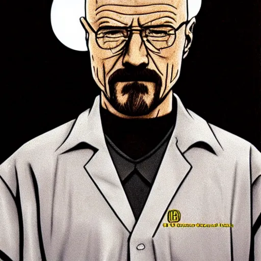 Image similar to walter white as gendo ikari, art