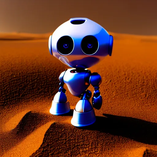 Prompt: a cute little robot consists sand. super realistic 8 k render of a elegant, cinematic composition