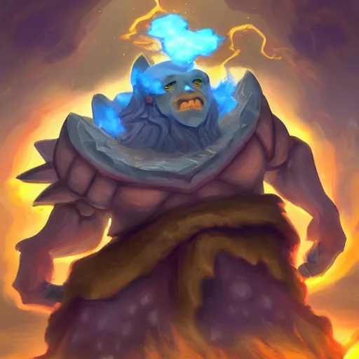 Prompt: air elemental giant golem, air and tornado theme, hearthstone art style, epic fantasy card game art