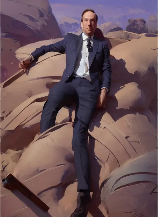 Prompt: portrait of saul goodman, painting by sargent and leyendecker, asymmetrical, intricate, elegant, matte painting, illustration,, by rhads, by greg rutkowski, by greg tocchini, by james gilleard, by joe fenton